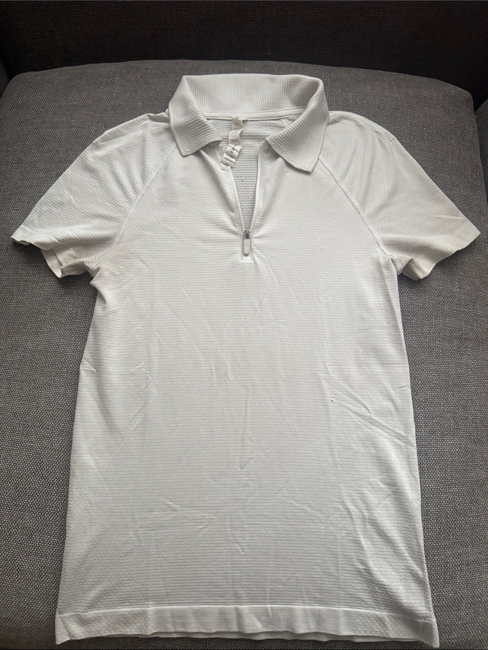 lululemon athletica White Short-Sleeve Zip Polo